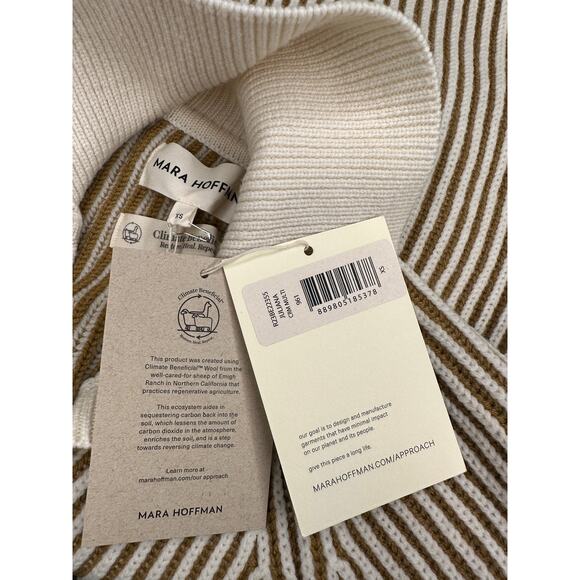 Mara Hoffman Size XS Juliana Sweater Cream & Raw Sienna Climate Beneficial Wool - Picture 13 of 16